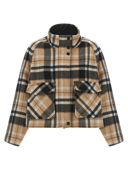 Cape by PINKO for women in polyamide wool black, blue, camel, multicolor & patterned features an relaxed-luxury silhouette, showcasing a sophisticated and premium pockets for a truly relaxed-luxury finish.