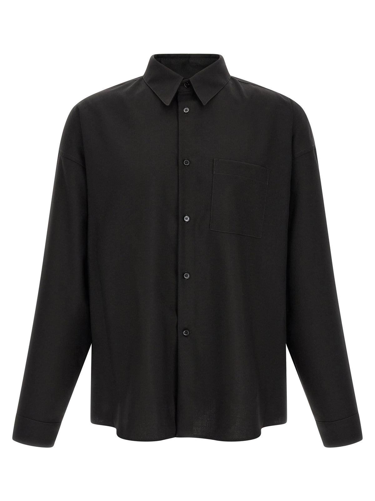 Shirt by Marni for men in virgin wool black showcases a sublime silhouette, artfully detailed with a sublime and for a sophisticated, sublime finish.