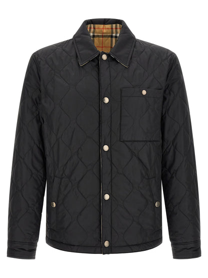 Overcoat by Burberry for men in polyamide black & patterned features a cosy chic silhouette, artfully detailed with a sophisticated and premium for a cosy chic finish.