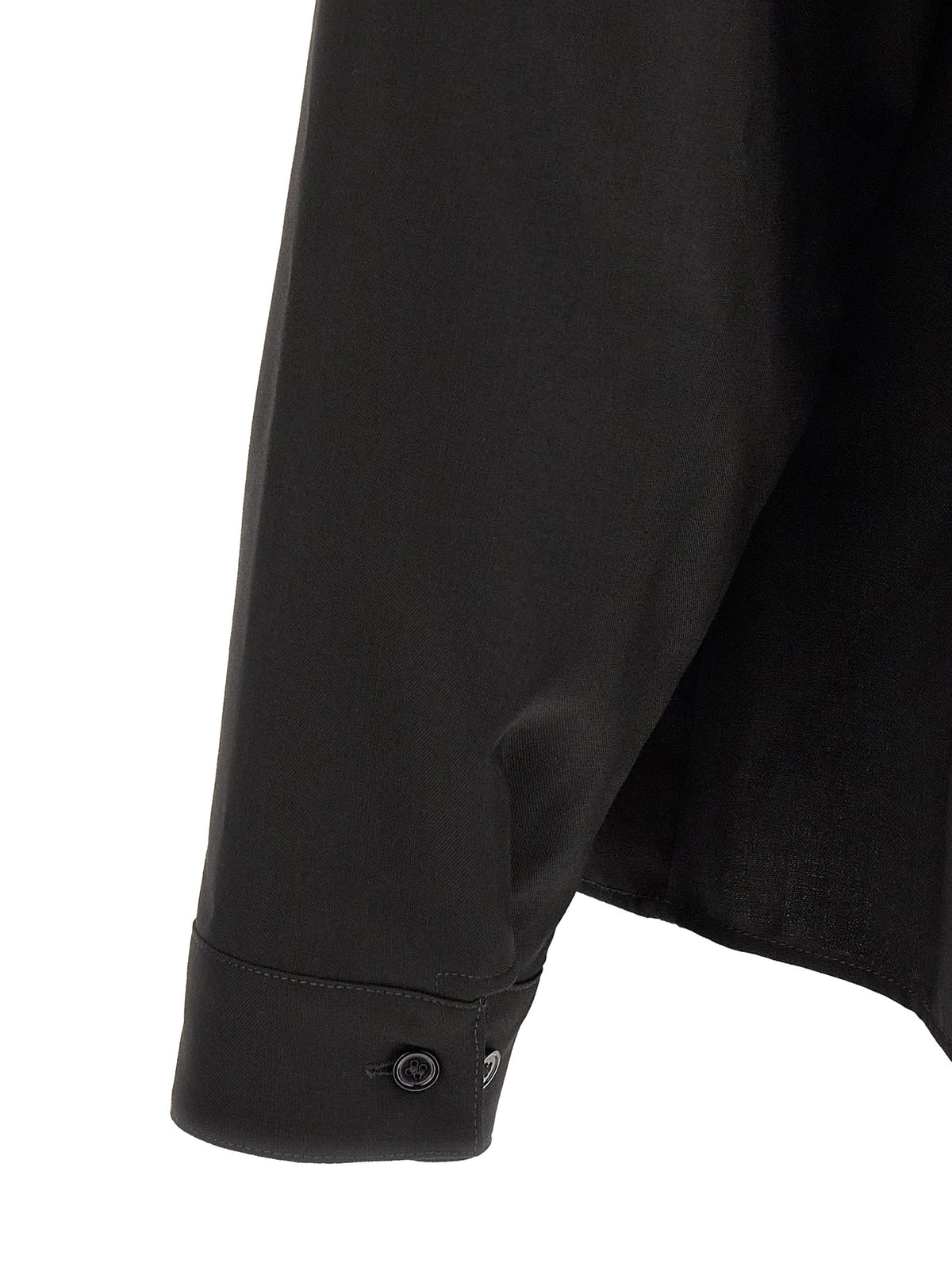 Shirt by Marni for men in virgin wool black features an architectural silhouette with a refined and elegant for a architectural look.