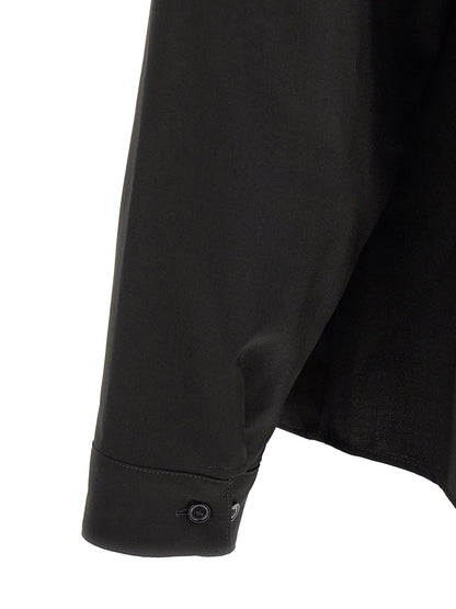 Shirt by Marni for men in virgin wool black features an architectural silhouette with a refined and elegant for a architectural look.