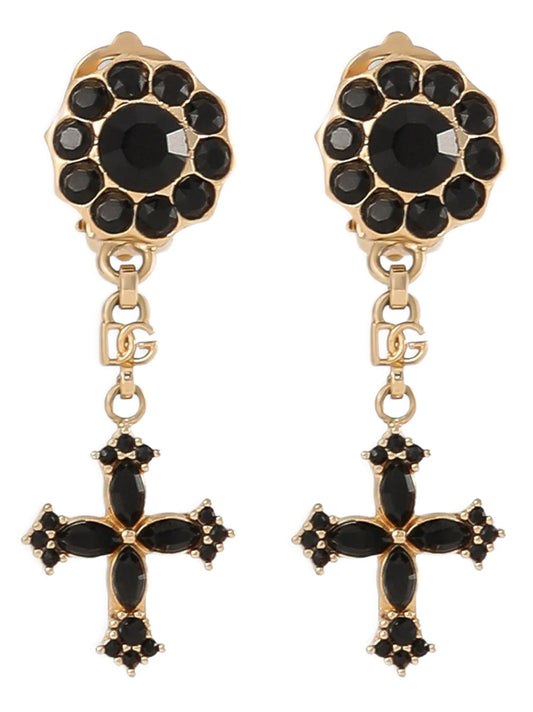 Dolce & Gabbana Black Brass Earrings