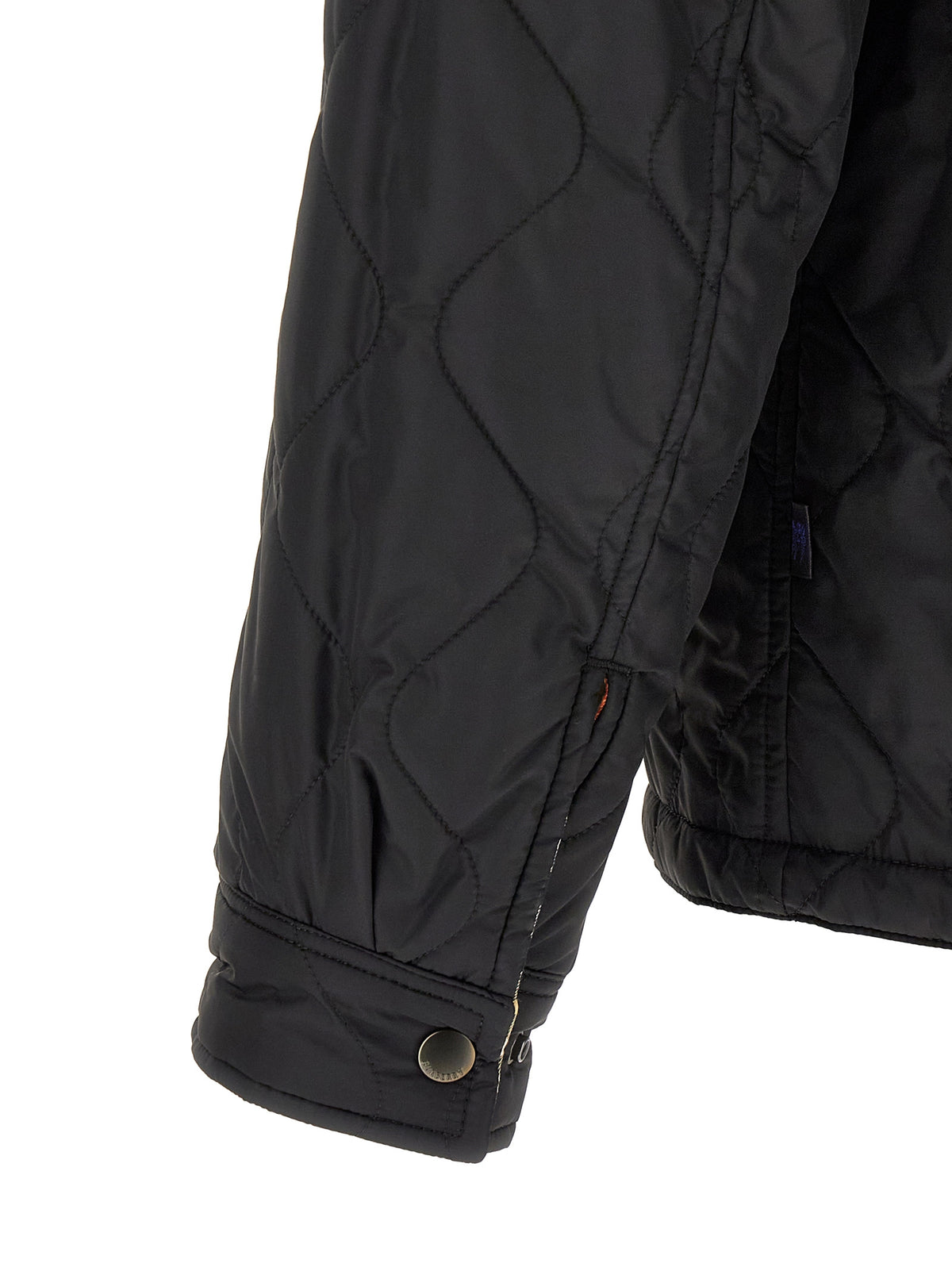 Overcoat by Burberry for men in polyamide black & patterned features a contemporary silhouette showcasing a contemporary and refined for a sophisticated finish.