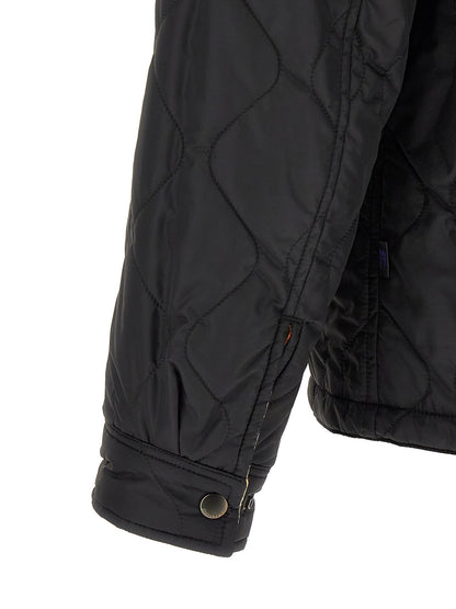 Overcoat by Burberry for men in polyamide black & patterned features a contemporary silhouette showcasing a contemporary and refined for a sophisticated finish.