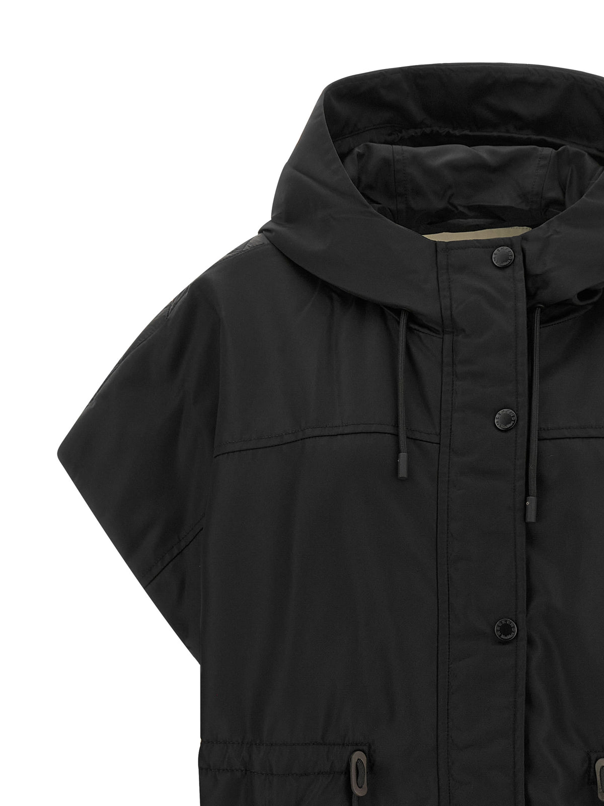 Hooded Vest by Max Mara for women in polyamide black features an on trend silhouette, showcasing a sophisticated hooded neckline and premium pockets & hooded for a truly on trend finish.
