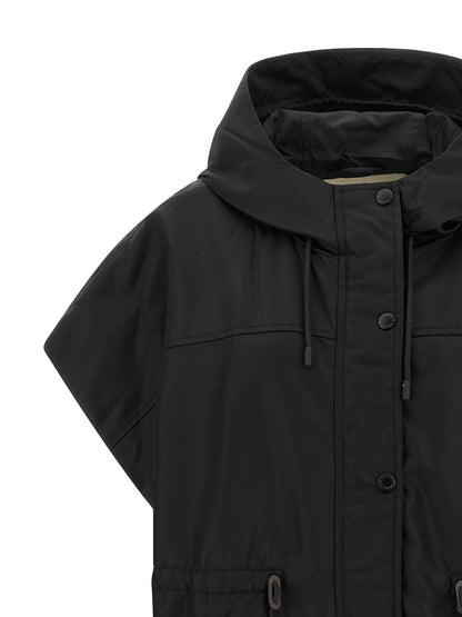 Hooded Vest by Max Mara for women in polyamide black features an on trend silhouette, showcasing a sophisticated hooded neckline and premium pockets & hooded for a truly on trend finish.