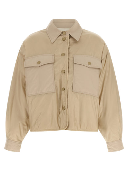 Overcoat by Max Mara for women in polyester canvas beige features an satoral silhouette, showcasing a sophisticated shirt-collar neckline and satoral pockets & insulated for a premium, timeless look.