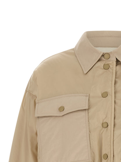 Overcoat by Max Mara for women in polyester canvas beige features a cosy chic silhouette, artfully detailed with a sophisticated shirt-collar neckline and premium pockets & insulated for a cosy chic finish.