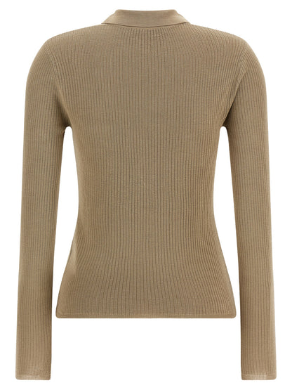 Cardigan by Max Mara for women in cashmere silk beige showcases a luxurious silhouette, meticulously detailed with a sophisticated v-neck neckline and for a refined finish.