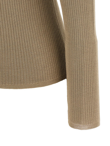Cardigan by Max Mara for women in cashmere silk beige showcases a captivating silhouette, artfully detailed with a captivating and for a truly sophisticated captivating look.