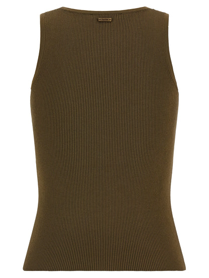 T-Shirt by Max Mara for women in viscose polyester crepe & metal bicolour, green, olive & signature features an on trend silhouette, perfectly showcasing a on trend and for an elevated aesthetic.