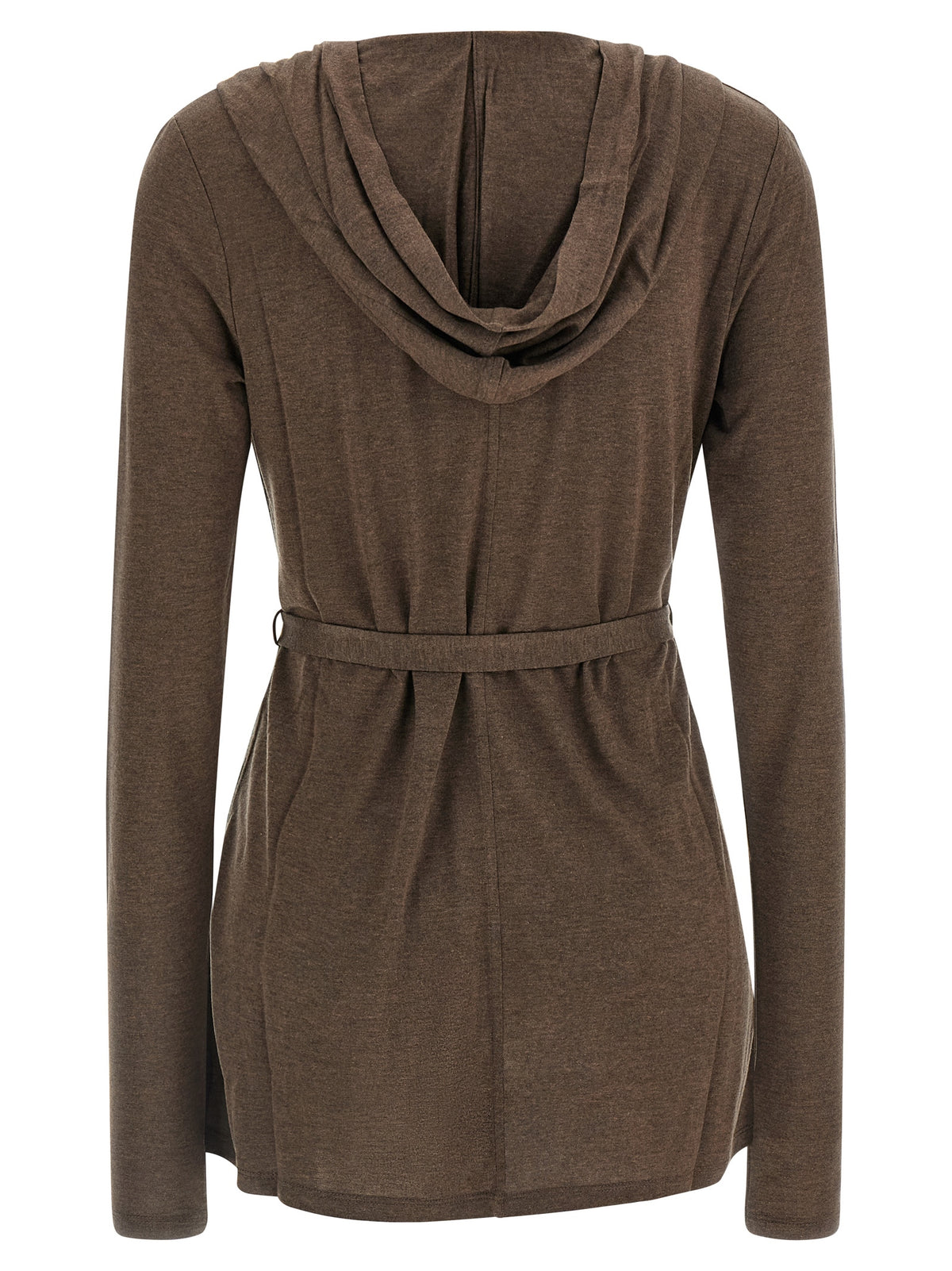 Hooded Cardigan by Max Mara for women in lyocell metal & silk brown features an crisp silhouette, showcasing a sophisticated hooded neckline and detail for a truly crisp finish.