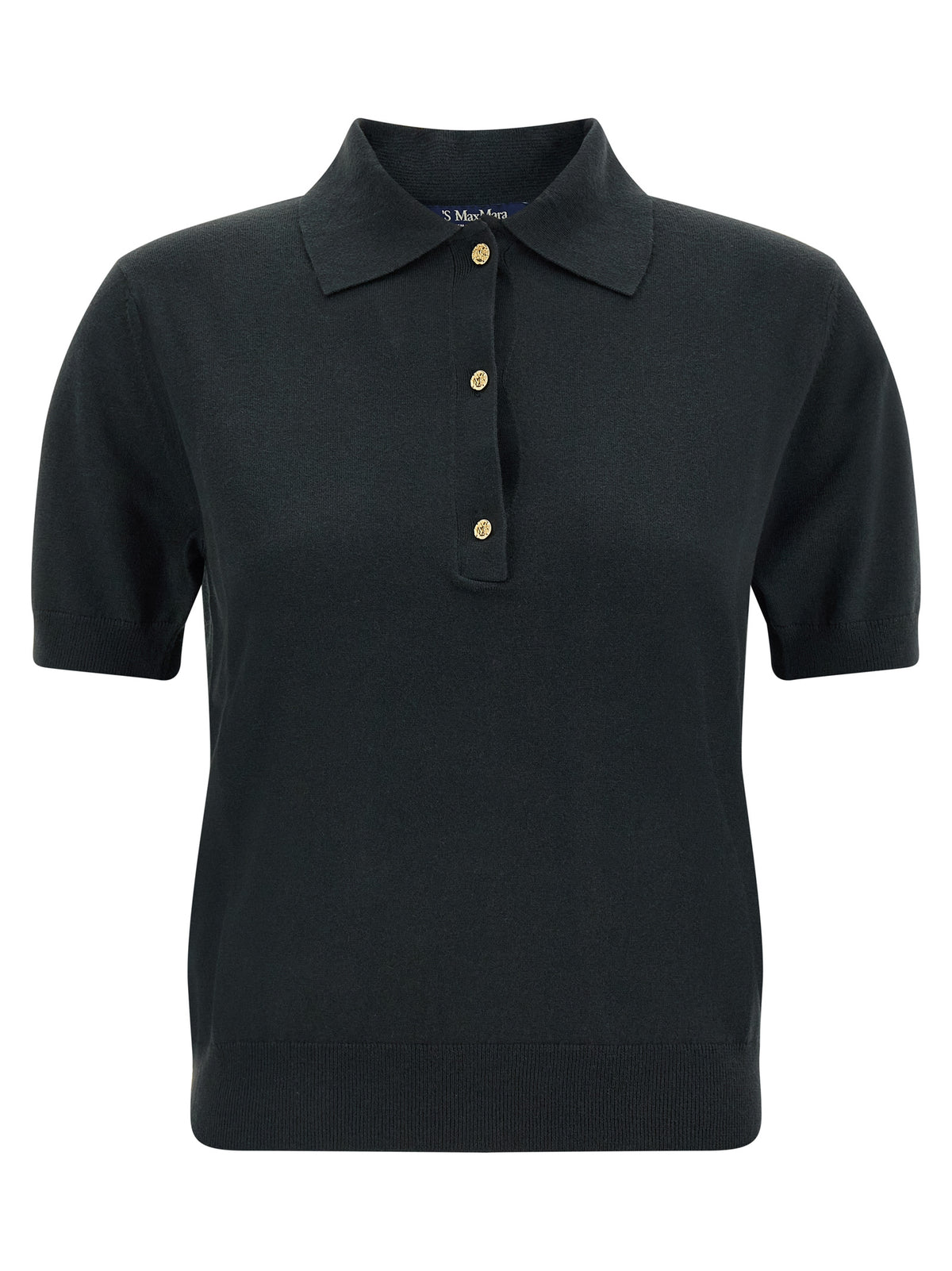 S Max Mara Women's Cashmere Cotton & Silk Polo Shirt - Black Gold