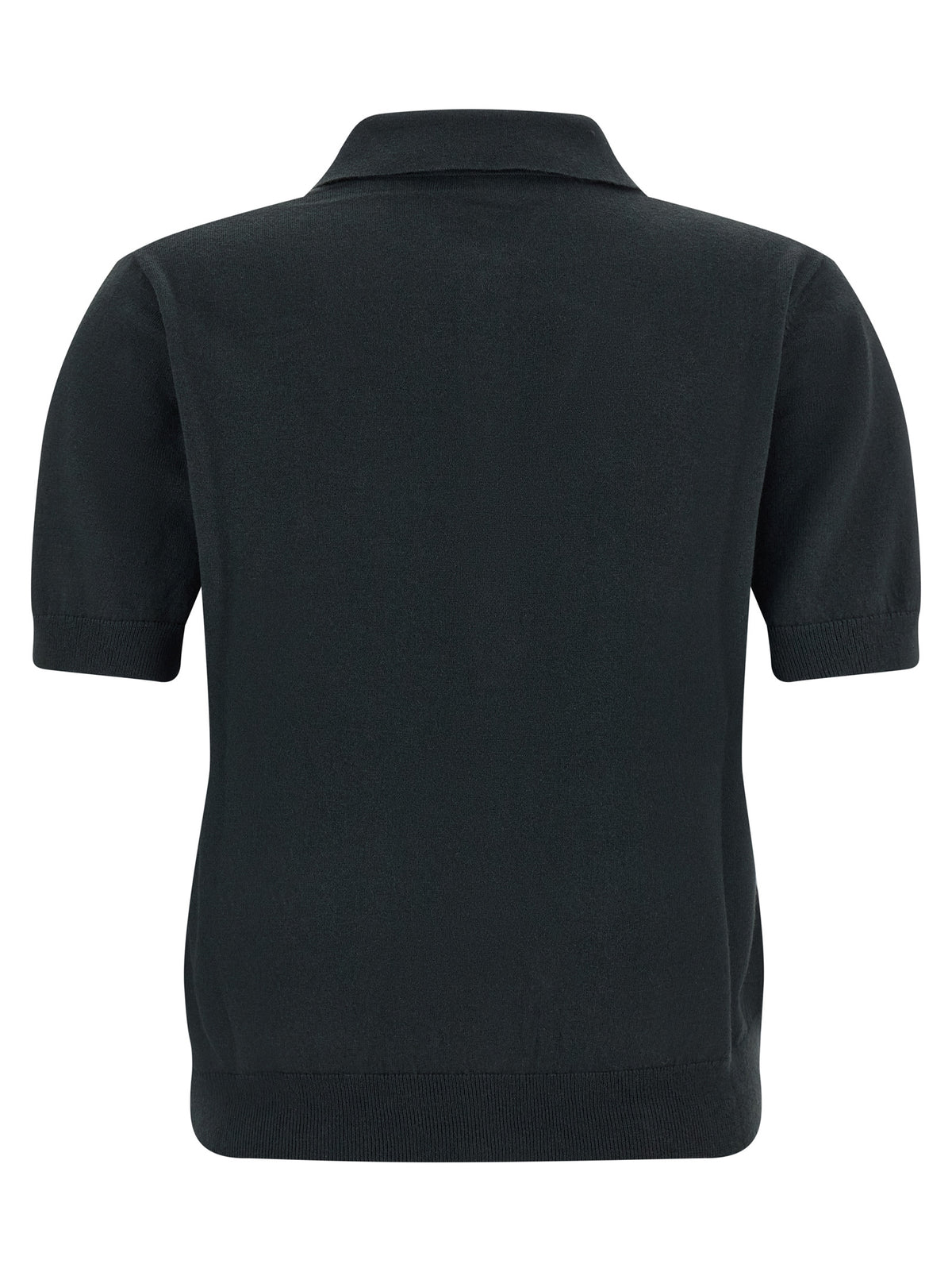 S Max Mara Women's Cashmere Cotton & Silk Polo Shirt - Black Gold
