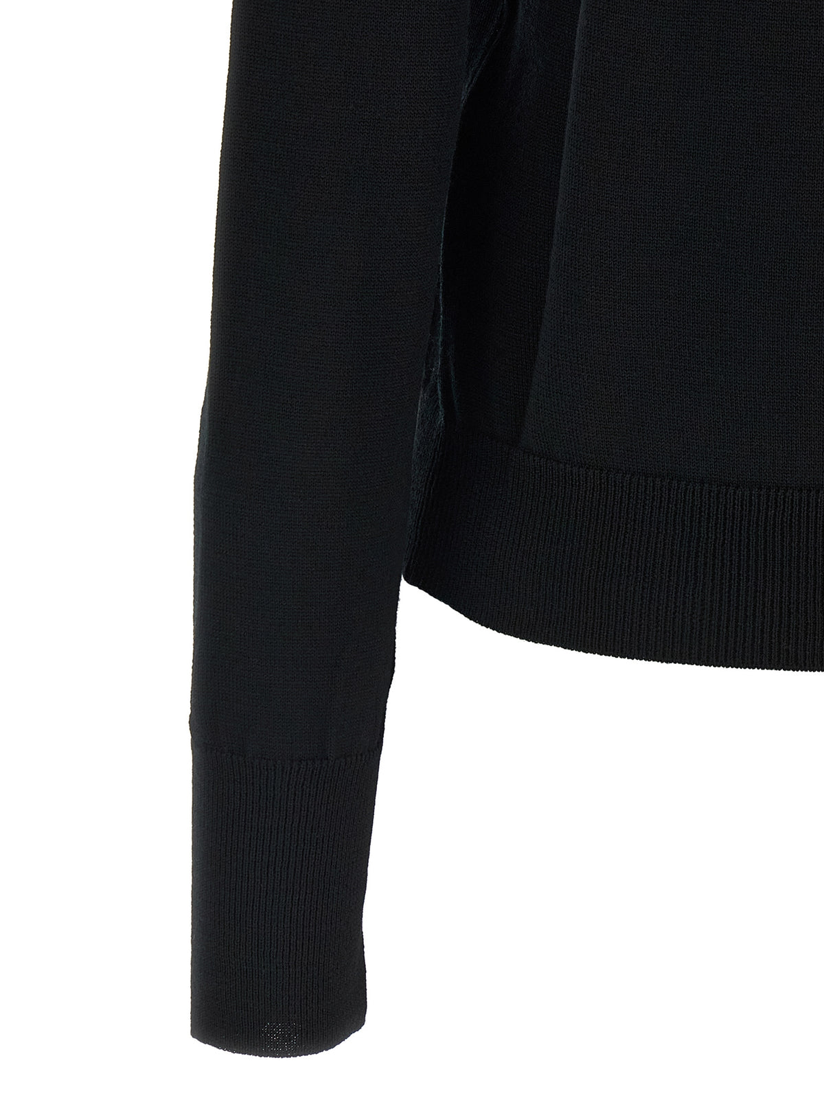 Cardigan by Coperni for women in virgin wool black & gold presents a textural silhouette, artfully finished with a textural and for a sophisticated, textural look.