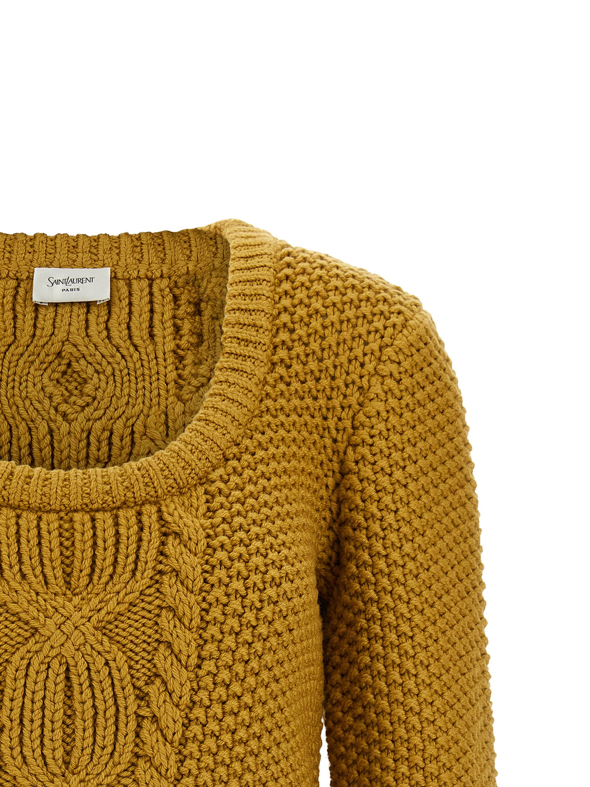 Cardigan by Saint Laurent for men in virgin wool bicolour & yellow features a nuanced silhouette with a refined and nuanced detailing for a sophisticated look.