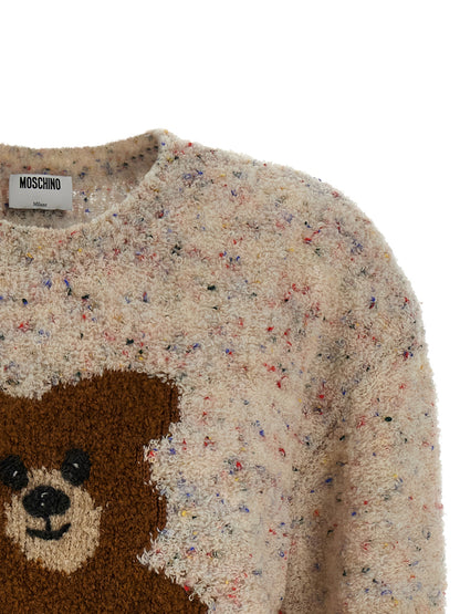 Cardigan by Moschino for women in viscose & virgin wool multicolor features an impeccable silhouette, showcasing a sophisticated and detail for a truly impeccable finish.