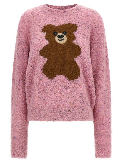 Moschino Bear Women's Polyamide & Virgin Wool Cardigan - Multicolor Pink