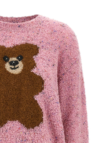 Moschino Bear Women's Polyamide & Virgin Wool Cardigan - Multicolor Pink