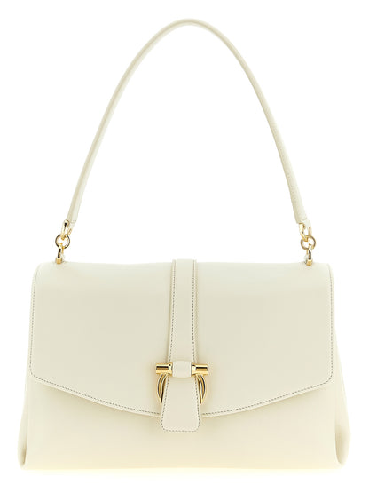 Ferragamo White Calfskin Shoulder Bag