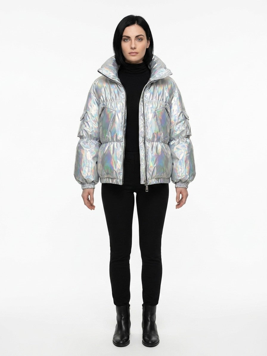 Windbreaker Jacket by Dolce & Gabbana for women in polyamide gray features an magnificent silhouette, showcasing the sophisticated and functional windproof for a premium, magnificent look.
