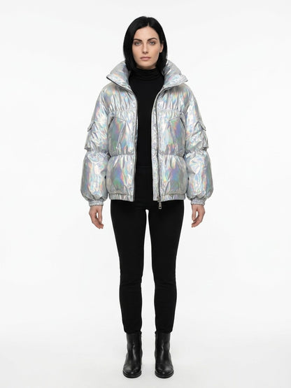 Windbreaker Jacket by Dolce & Gabbana for women in polyamide gray features an magnificent silhouette, showcasing the sophisticated and functional windproof for a premium, magnificent look.
