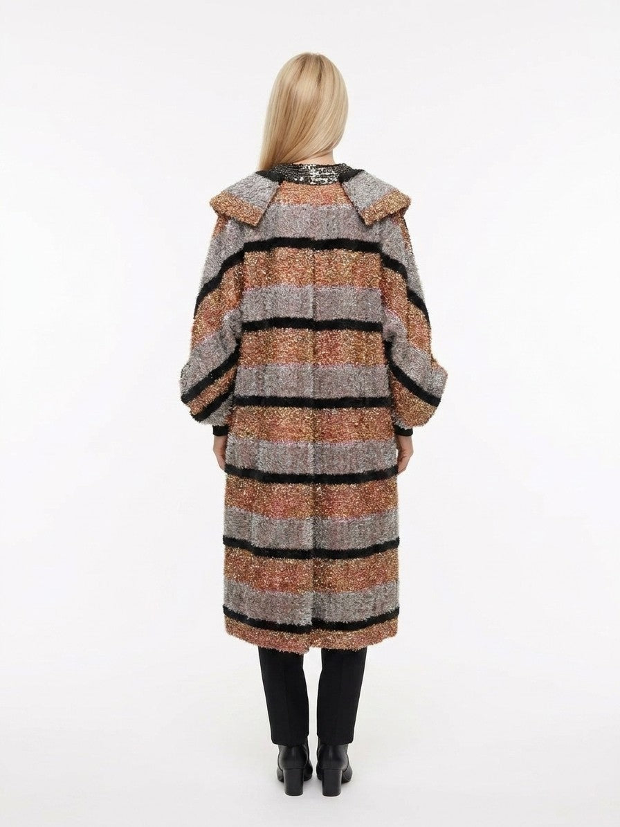 Overcoat by Dolce & Gabbana for women in leather linen polyester & wool multicolor & patterned features a cosy chic silhouette, artfully detailed with a sophisticated and premium for a cosy chic finish.