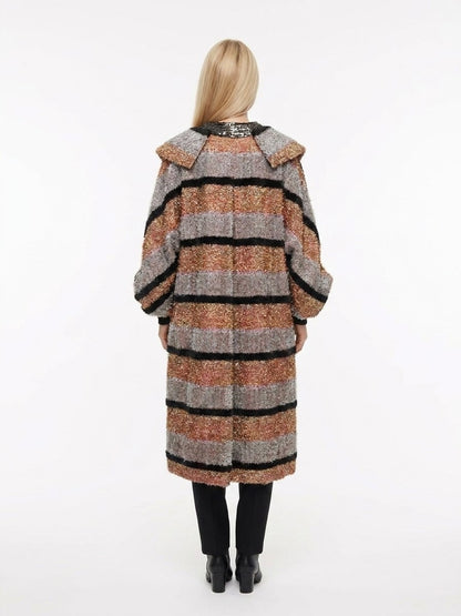 Overcoat by Dolce & Gabbana for women in leather linen polyester & wool multicolor & patterned features a cosy chic silhouette, artfully detailed with a sophisticated and premium for a cosy chic finish.