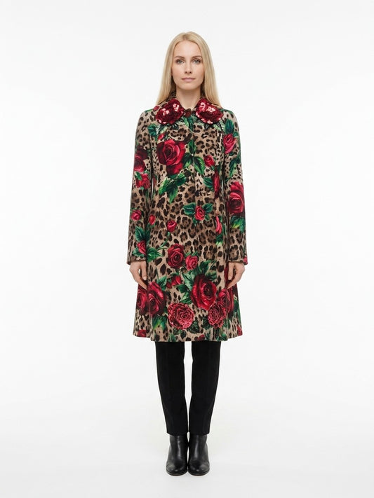 Dolce & Gabbana Multicolor Wool Coat