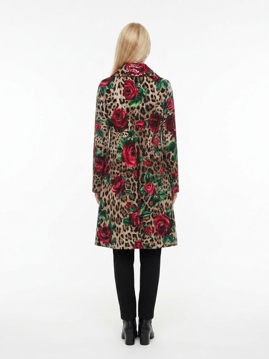 Overcoat by Dolce & Gabbana for women in wool & polyester multicolor features an satoral silhouette, showcasing a sophisticated and satoral for a premium, timeless look.