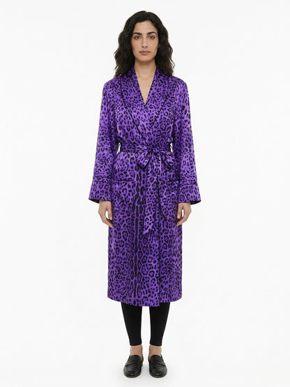 Robe by Dolce & Gabbana for women in silk multicolor features an avant-garde silhouette, artfully capturing the essence of the avant-garde Women's Silk Robe design for a sophisticated look.