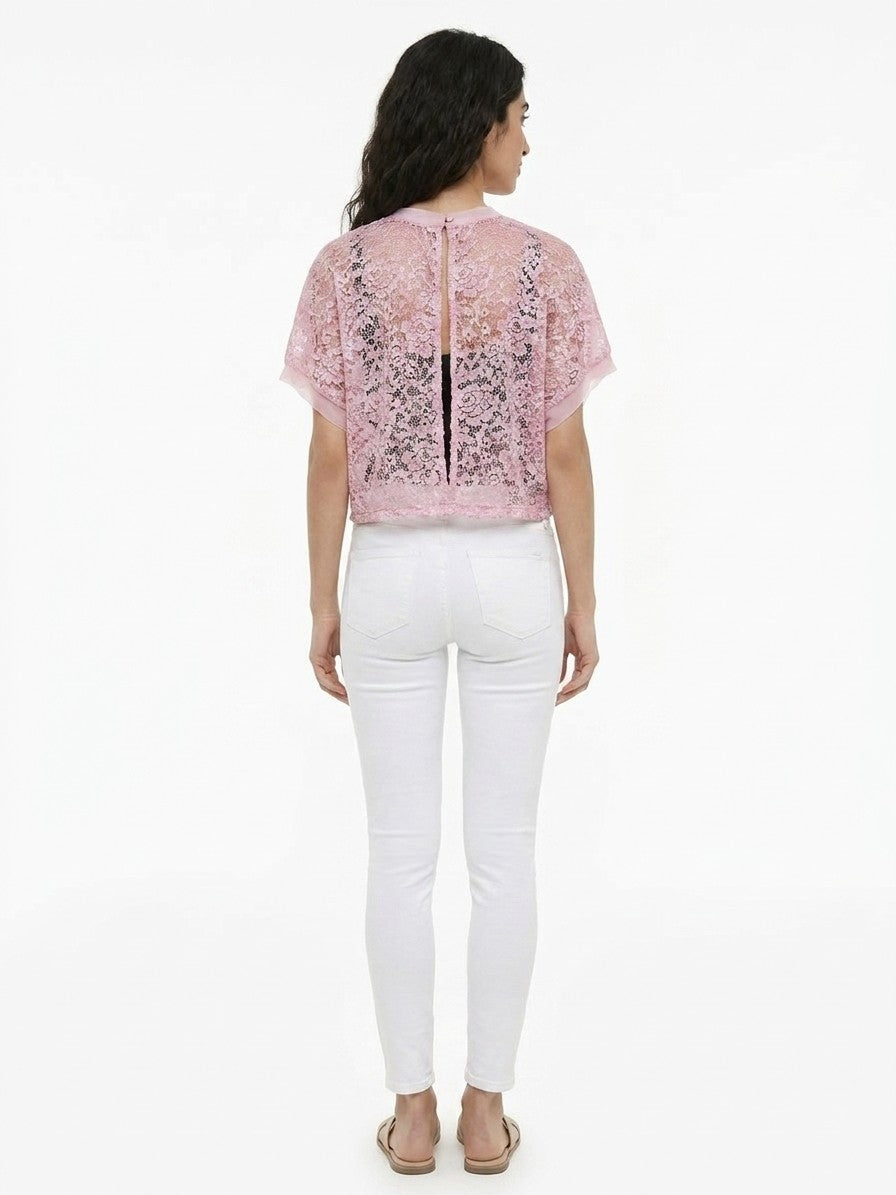 Blouse by Dolce & Gabbana for women in rayon silk & nylon pink, featuring a nuanced and nuanced for a sophisticated finish.