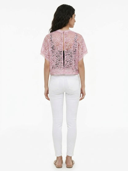 Blouse by Dolce & Gabbana for women in rayon silk & nylon pink, featuring a nuanced and nuanced for a sophisticated finish.