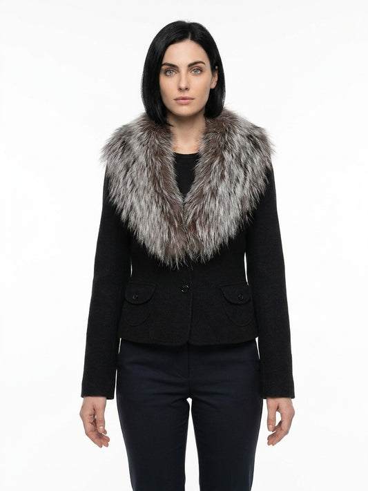 Dolce & Gabbana Gray Virgin Wool Full-Length Jacket