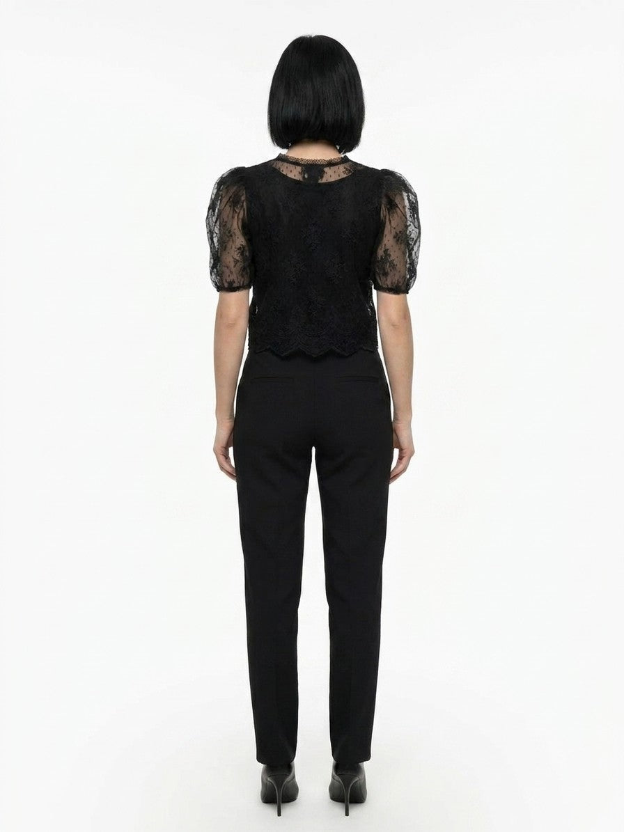 Blouse by Dolce & Gabbana for women in nylon cotton polyester black features an polished silhouette, showcasing a sophisticated and detail for a truly polished finish.