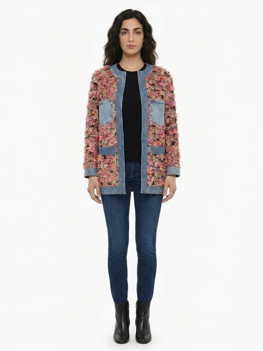 Dolce & Gabbana Multicolor Polyester Biker Jacket