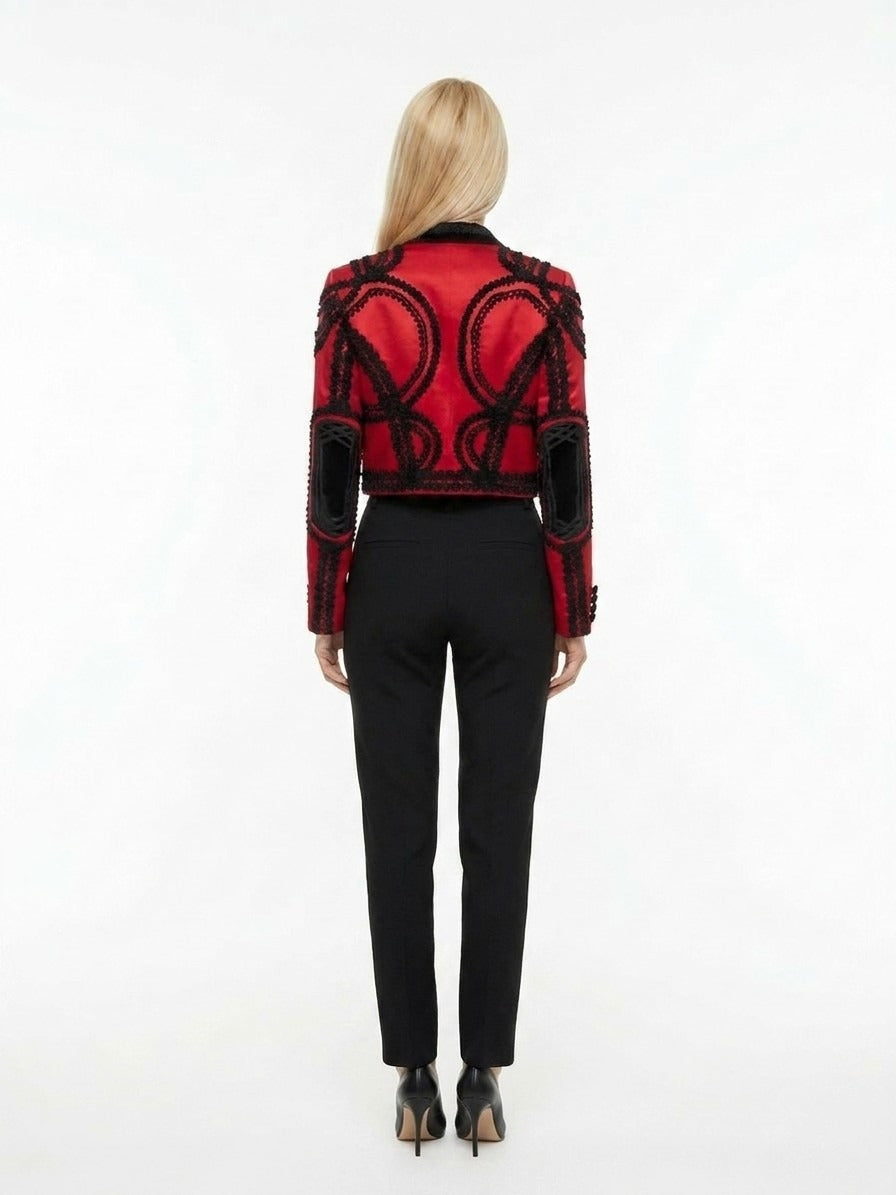 Jacket by Dolce & Gabbana for women in acrylic cotton polyester & silk bicolour showcases a enveloping silhouette, artfully detailed with a enveloping and premium for a truly enveloping finish.