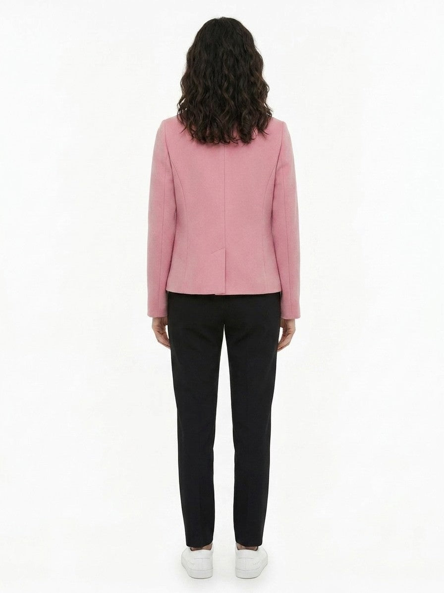 Jacket by Dolce & Gabbana for women in marabou polyester & wool pink showcases a contemporary silhouette, detailed with a contemporary and premium for a sophisticated finish.