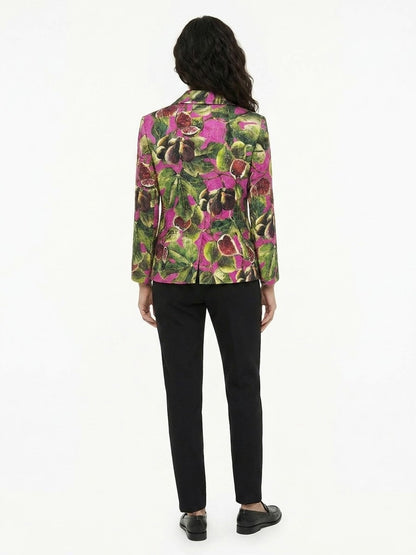 Blazer by Dolce & Gabbana for women in cotton & silk multicolor features an sartorial silhouette, showcasing a sophisticated and sartorial for a truly sartorial finish.