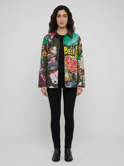 Trucker Jacket by Dolce & Gabbana for women in denim cotton multicolor features an on trend silhouette, showcasing refined and a sophisticated for a truly on trend finish.