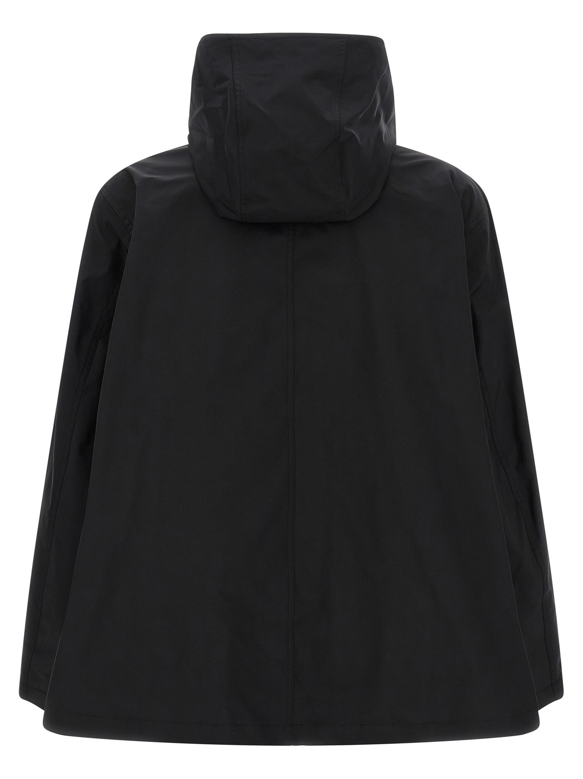 This Hooded Parka by Balenciaga for men in polyester twill black presents a utilitarian silhouette, meticulously detailed with hooded & windproof and a utilitarian hooded high-neck neckline for a sophisticated, weather-ready look.