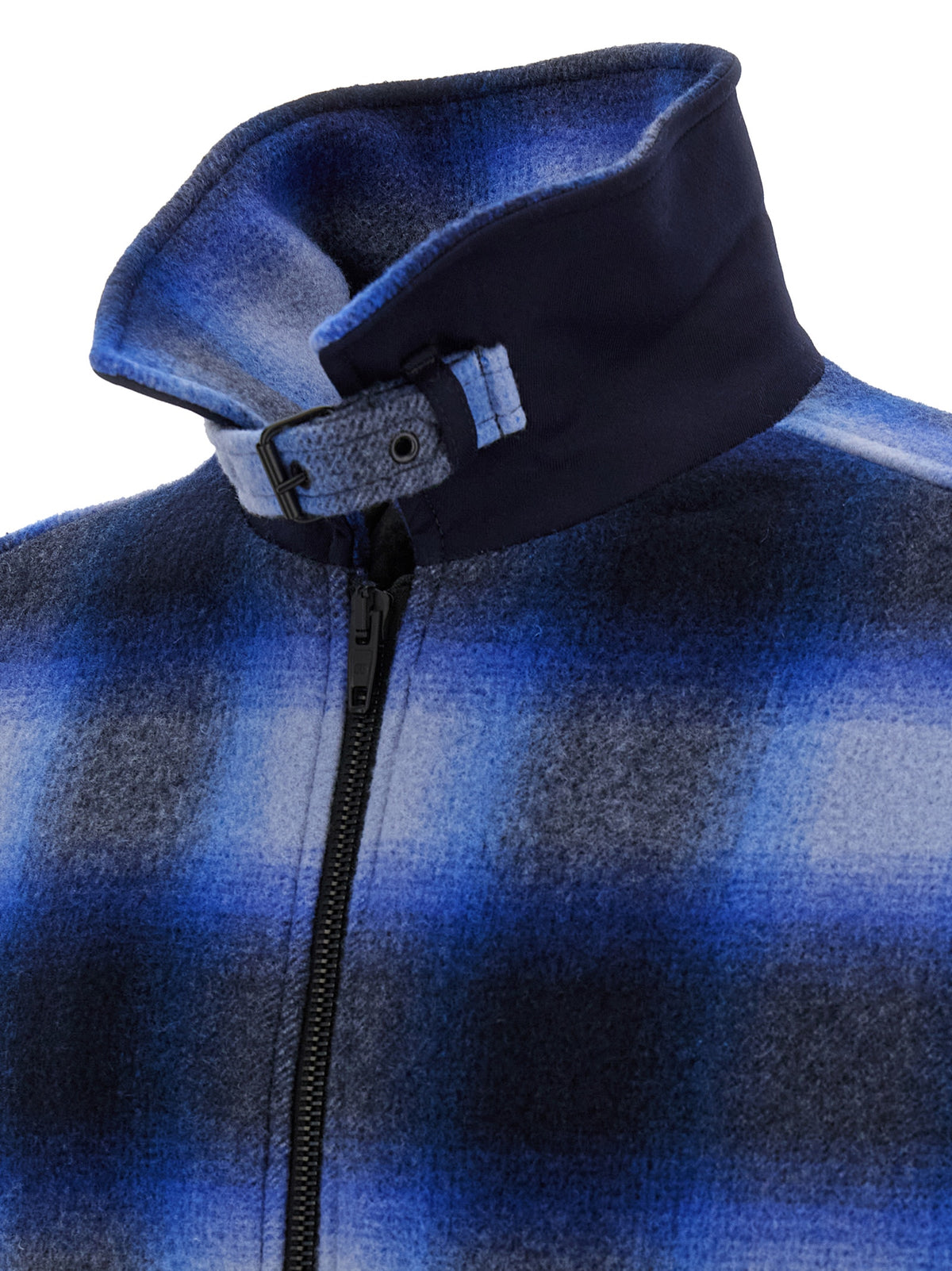 Bomber Jacket by Balenciaga for men in virgin wool black, blue & patterned presents a effortlessly chic silhouette, showcasing a sophisticated and premium for a truly effortlessly chic finish.