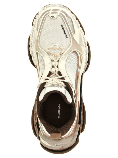 Athletic Sneakers by Balenciaga for men in polyethylene & polyurethane brown & white features an effortless chic silhouette, showcasing the signature chunky style of the Men's Chunky Polyethylene & Polyurethane Athletic Sneakers collection with a truly effortless chic finish.