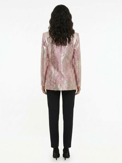 Blazer by Dolce & Gabbana for women in polyester & silk multicolor features an crisp silhouette with sophisticated and a crisp for a truly crisp finish.