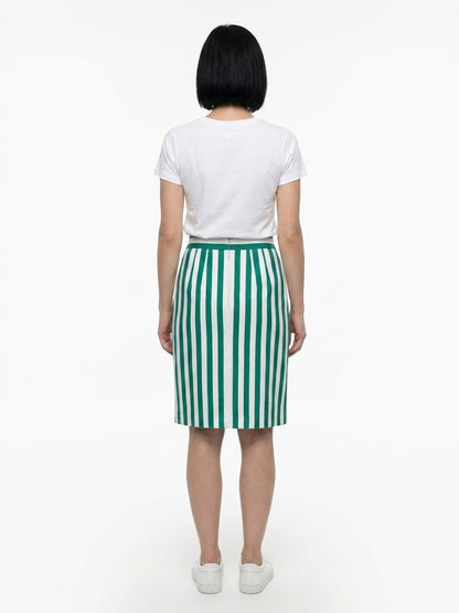 Skirt by Dolce & Gabbana for women in stretch cotton multicolor showcases a sultry silhouette, elegantly defined by its midi and the sophisticated sultry design of the Women's Stretch Cotton Midi Skirt.