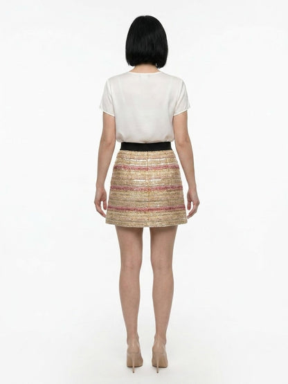 Skirt by Dolce & Gabbana for women in polyester silk acrylic & acetate multicolor features an tailored silhouette, artfully capturing the essence of Women's Polyester Silk Acrylic & Acetate Mini Skirt in a sophisticated mini.