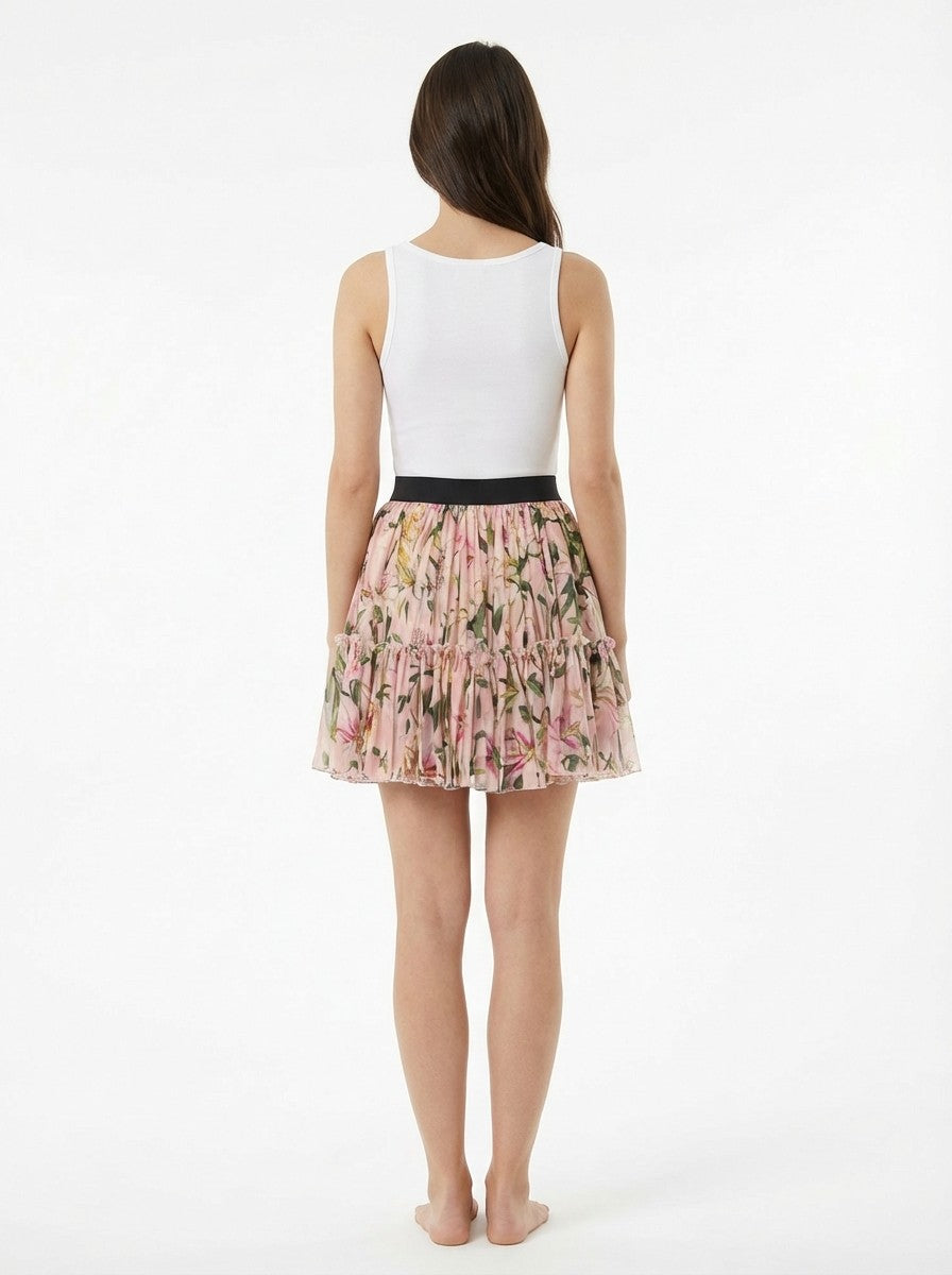 Skirt by Dolce & Gabbana for women in silk polyamide & cotton multicolor & patterned features a captivating silhouette, showcasing the captivating Essence Women's Tailored Silk Polyamide & Cotton Mini Skirt design with a sophisticated mini for a captivating look.