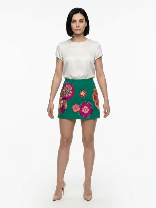 Dolce & Gabbana Green Acetate Mini Skirt
