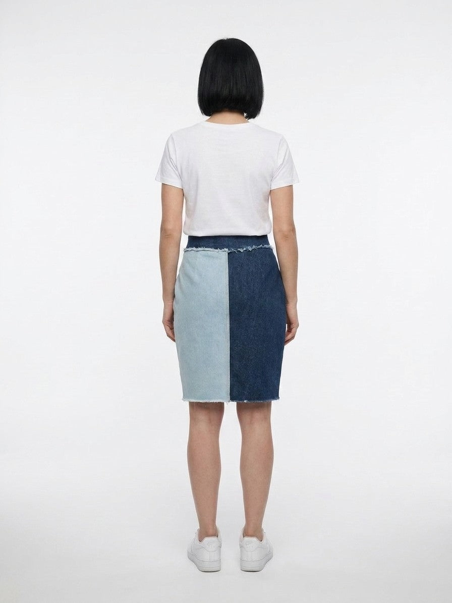 Skirt by Dolce & Gabbana for women in stretch denim cotton multicolor showcases a sultry silhouette, elegantly defined by its and the sophisticated sultry design of the Aren Spin Women's Denim Stretch Cotton Skirt.