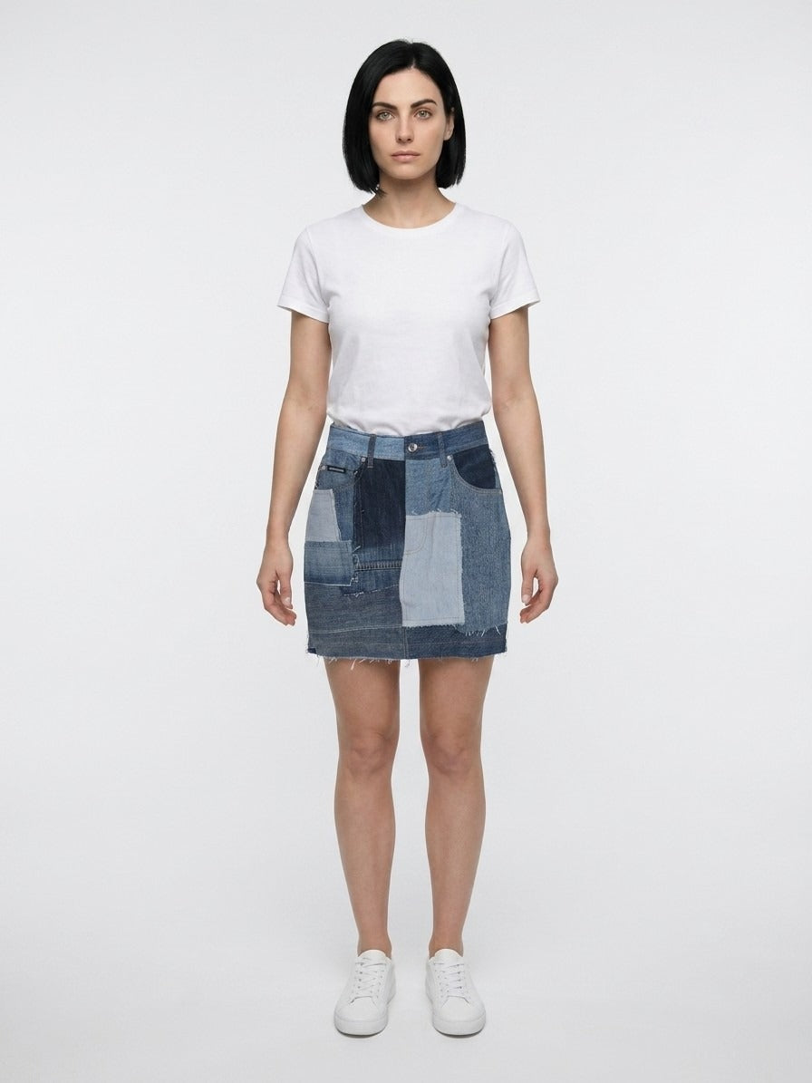 Skirt by Dolce & Gabbana for women in cotton multicolor features an relaxed-yet-refined silhouette that elegantly showcases the Women's Cotton Mini Skirt design and sophisticated mini.